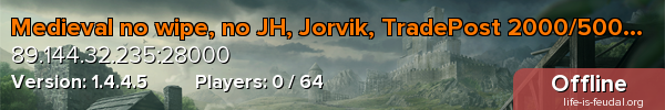 Medieval no wipe, no JH, Jorvik, TradePost 2000/500/3000