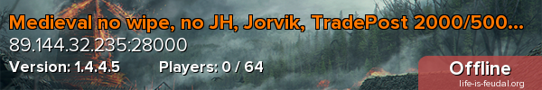 Medieval no wipe, no JH, Jorvik, TradePost 2000/500/3000