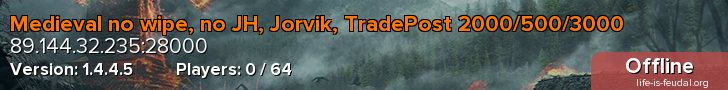 Medieval no wipe, no JH, Jorvik, TradePost 2000/500/3000