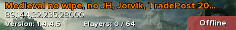 Medieval no wipe, no JH, Jorvik, TradePost 2000/500/3000