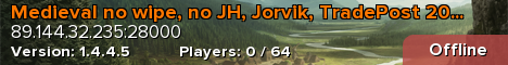 Medieval no wipe, no JH, Jorvik, TradePost 2000/500/3000